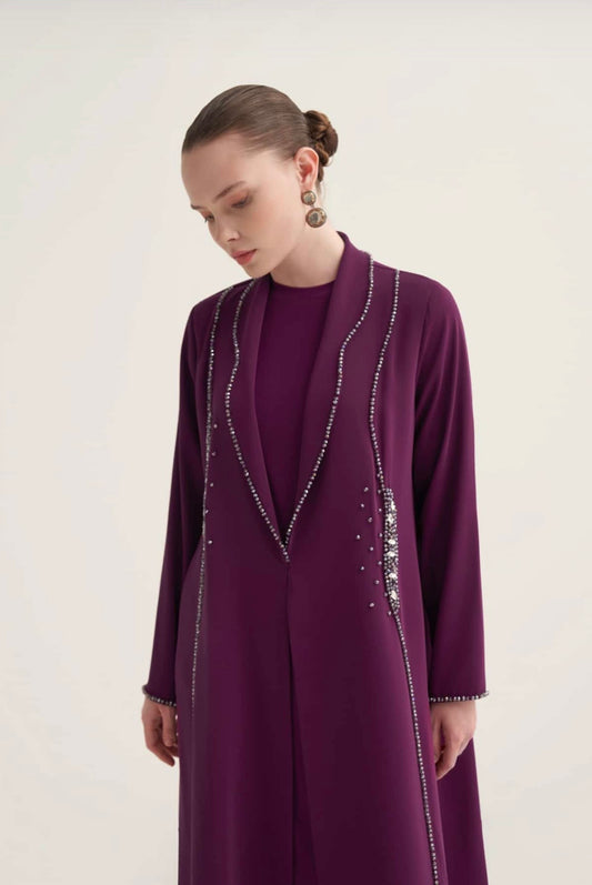 Plum Radiance Abaya