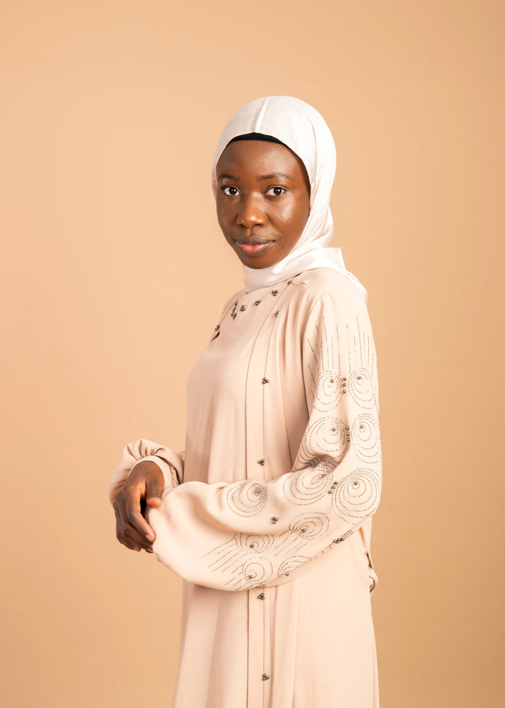Amaya Three‑Piece Abaya (Nude) image 5