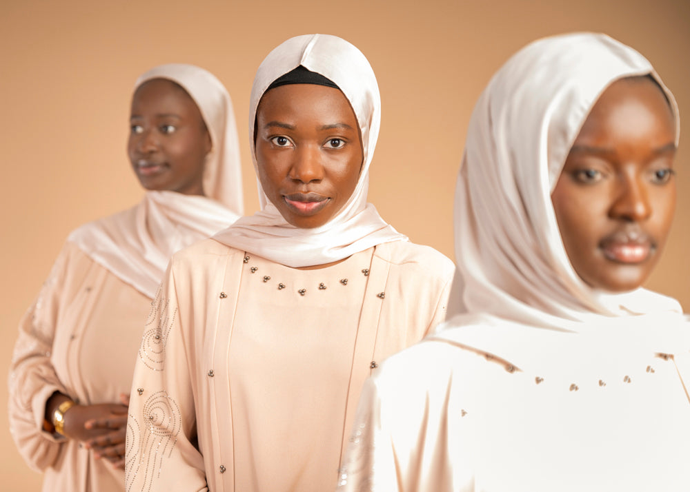 Amaya Three‑Piece Abaya (Nude) image 7